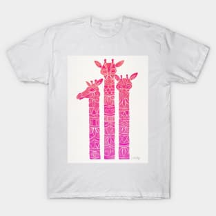 Giraffes Pink Ombre T-Shirt